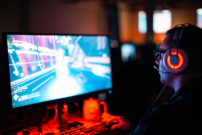 Tactical shooter gameplay on monitor